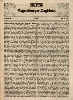 Regensburger Tagblatt Dienstag 14. April 1846