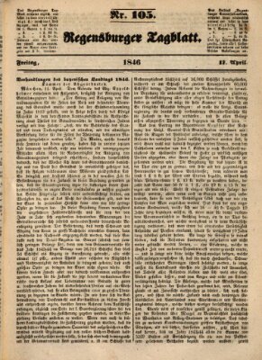 Regensburger Tagblatt Freitag 17. April 1846