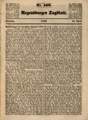 Regensburger Tagblatt Dienstag 21. April 1846