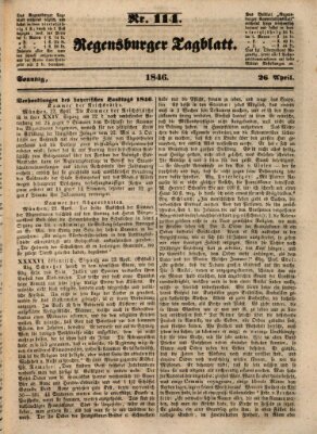 Regensburger Tagblatt Sonntag 26. April 1846