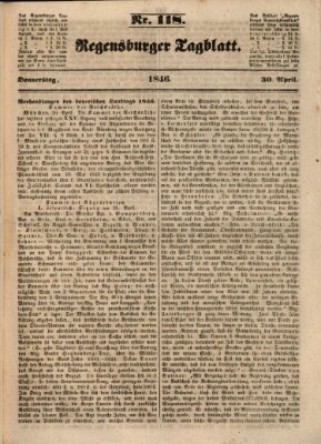 Regensburger Tagblatt Donnerstag 30. April 1846