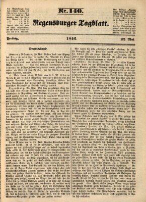 Regensburger Tagblatt Freitag 22. Mai 1846