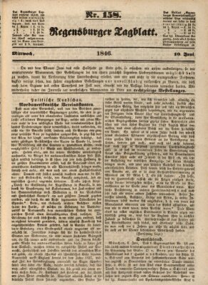 Regensburger Tagblatt Mittwoch 10. Juni 1846