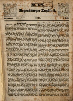 Regensburger Tagblatt Mittwoch 1. Juli 1846