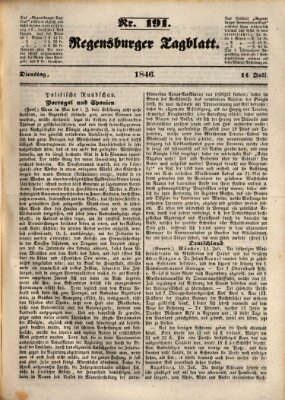 Regensburger Tagblatt Dienstag 14. Juli 1846