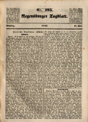 Regensburger Tagblatt Samstag 18. Juli 1846