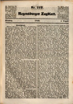 Regensburger Tagblatt Dienstag 4. August 1846