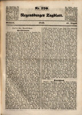 Regensburger Tagblatt Mittwoch 12. August 1846