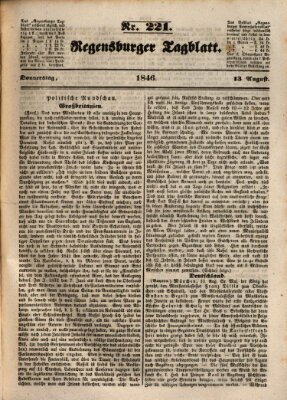 Regensburger Tagblatt Donnerstag 13. August 1846