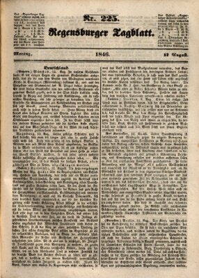 Regensburger Tagblatt Montag 17. August 1846