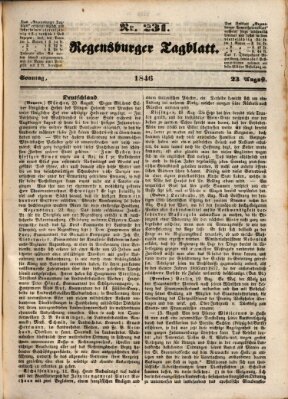 Regensburger Tagblatt Sonntag 23. August 1846