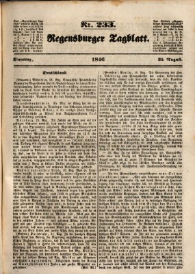 Regensburger Tagblatt Dienstag 25. August 1846