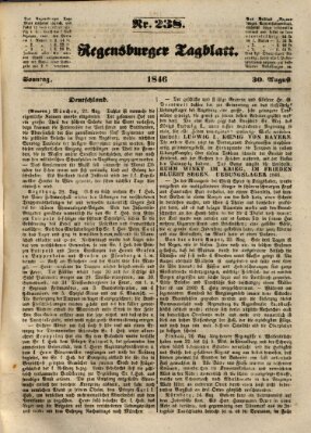 Regensburger Tagblatt Sonntag 30. August 1846