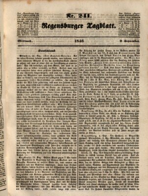 Regensburger Tagblatt Mittwoch 2. September 1846