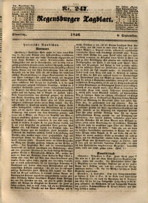 Regensburger Tagblatt Dienstag 8. September 1846