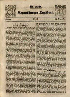 Regensburger Tagblatt Freitag 11. September 1846