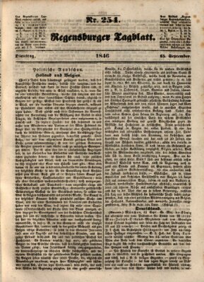 Regensburger Tagblatt Dienstag 15. September 1846