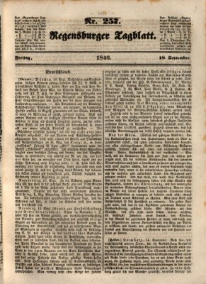 Regensburger Tagblatt Freitag 18. September 1846