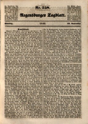 Regensburger Tagblatt Samstag 19. September 1846