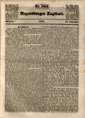 Regensburger Tagblatt Mittwoch 23. September 1846