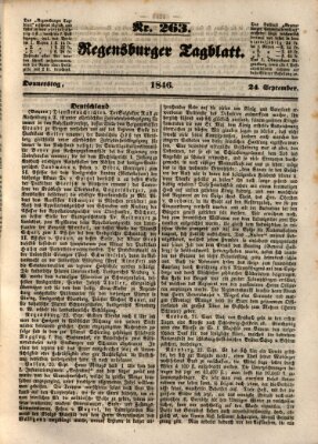 Regensburger Tagblatt Donnerstag 24. September 1846