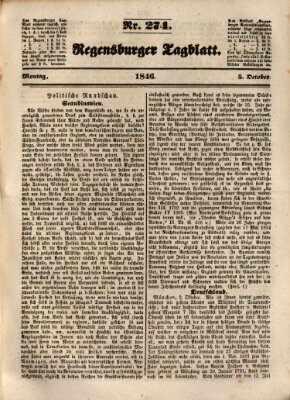 Regensburger Tagblatt Montag 5. Oktober 1846