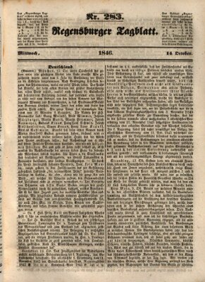 Regensburger Tagblatt Mittwoch 14. Oktober 1846