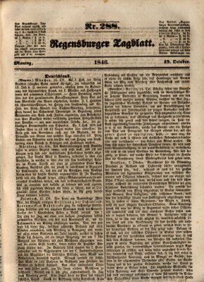 Regensburger Tagblatt Montag 19. Oktober 1846