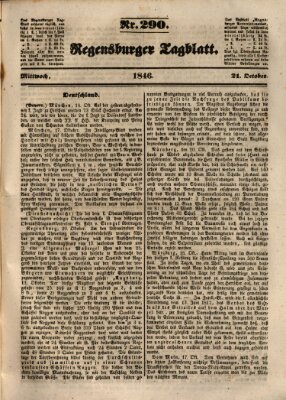 Regensburger Tagblatt Mittwoch 21. Oktober 1846