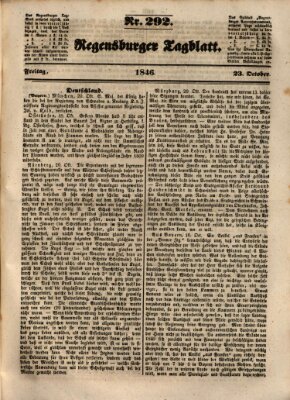 Regensburger Tagblatt Freitag 23. Oktober 1846