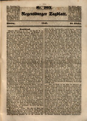 Regensburger Tagblatt Samstag 24. Oktober 1846