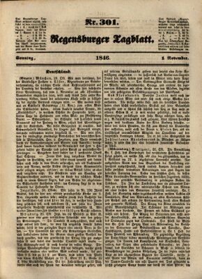 Regensburger Tagblatt Sonntag 1. November 1846