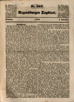 Regensburger Tagblatt Dienstag 3. November 1846