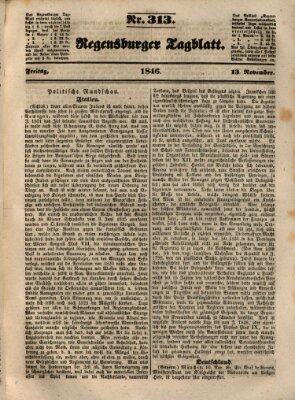 Regensburger Tagblatt Freitag 13. November 1846