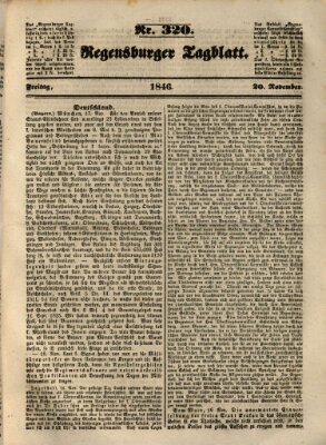 Regensburger Tagblatt Freitag 20. November 1846