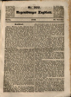 Regensburger Tagblatt Sonntag 22. November 1846