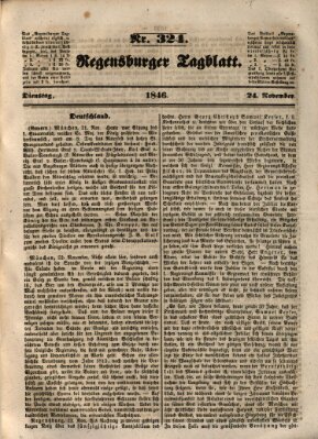 Regensburger Tagblatt Dienstag 24. November 1846