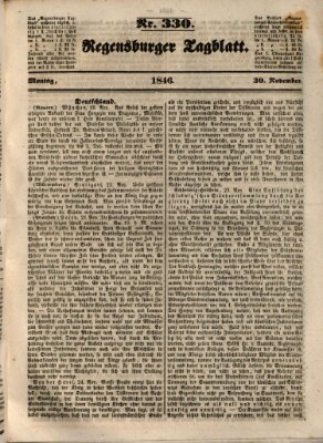 Regensburger Tagblatt Montag 30. November 1846