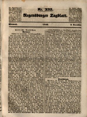 Regensburger Tagblatt Mittwoch 2. Dezember 1846