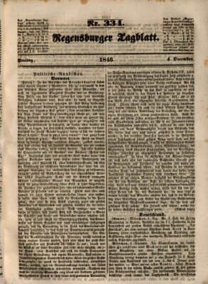 Regensburger Tagblatt Freitag 4. Dezember 1846