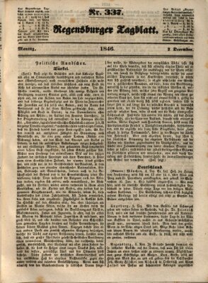 Regensburger Tagblatt Montag 7. Dezember 1846