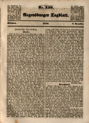 Regensburger Tagblatt Mittwoch 9. Dezember 1846