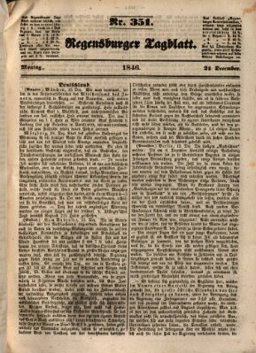 Regensburger Tagblatt Montag 21. Dezember 1846