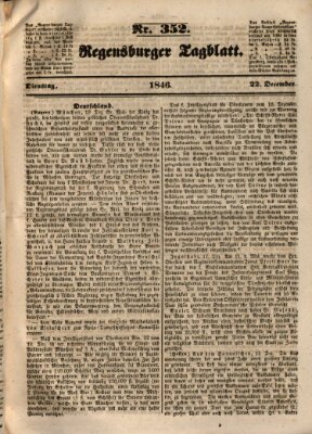 Regensburger Tagblatt Dienstag 22. Dezember 1846