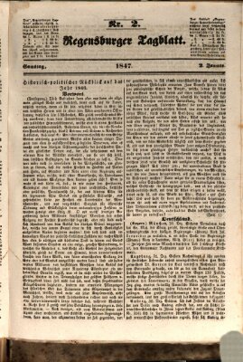 Regensburger Tagblatt Samstag 2. Januar 1847