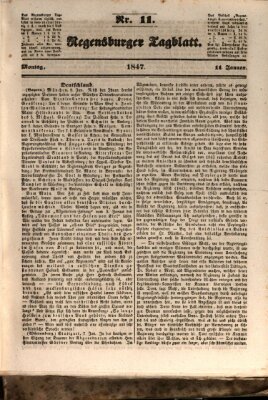 Regensburger Tagblatt Montag 11. Januar 1847