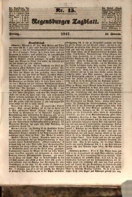 Regensburger Tagblatt Freitag 15. Januar 1847