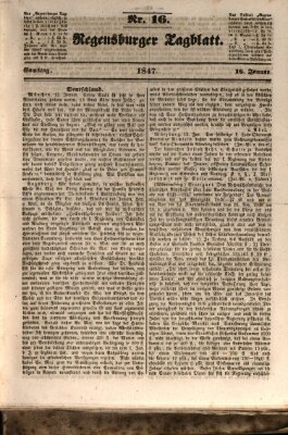 Regensburger Tagblatt Samstag 16. Januar 1847