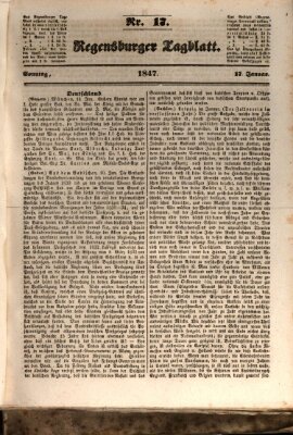 Regensburger Tagblatt Sonntag 17. Januar 1847