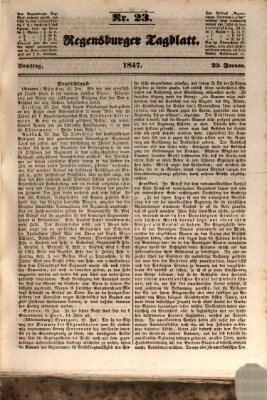 Regensburger Tagblatt Samstag 23. Januar 1847